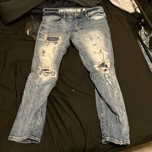 calm lil ripped slim fit jeans